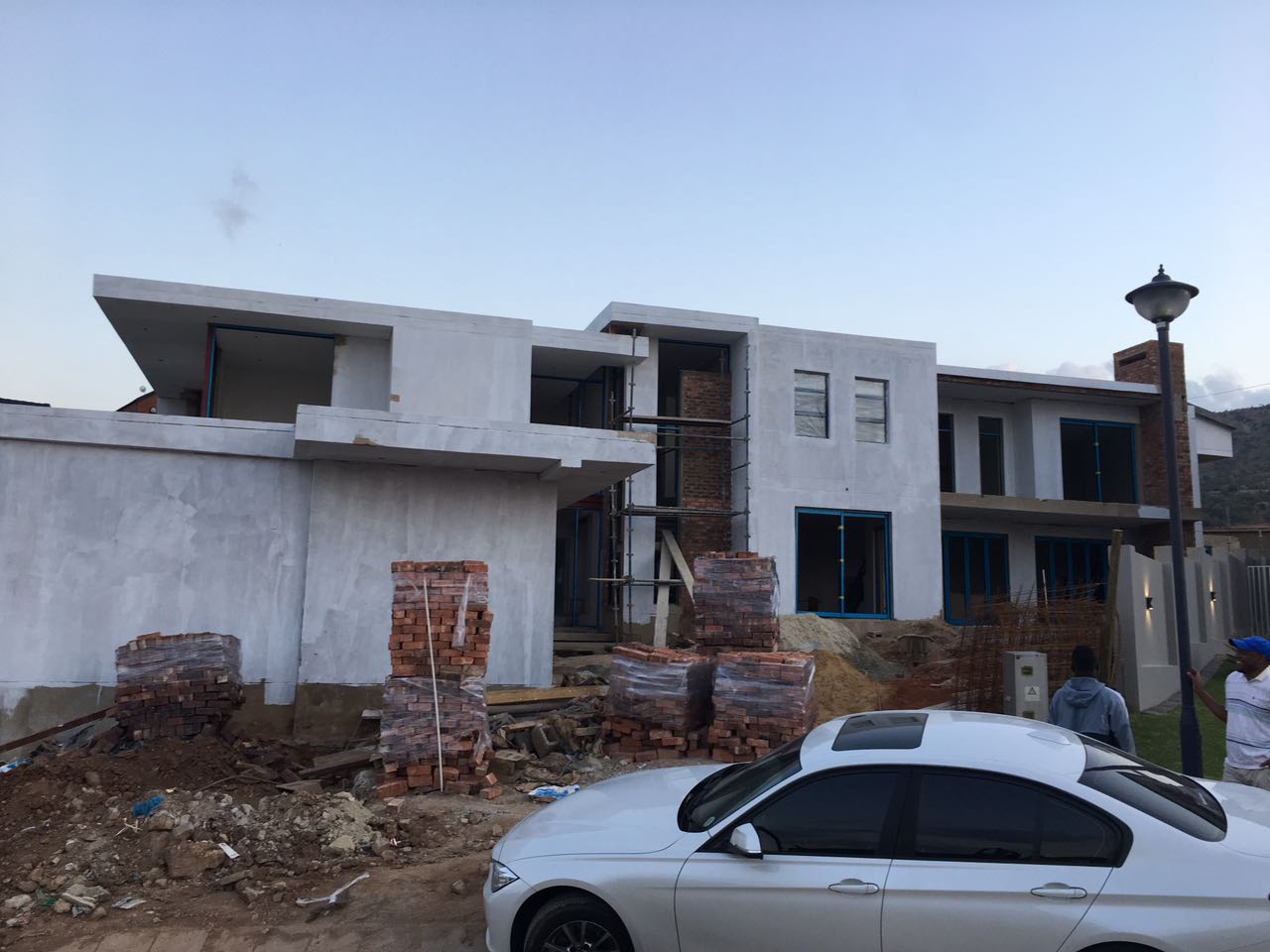 Plastering and finishing phase of residential build